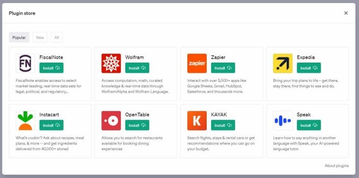 The ChatGPT plugin store